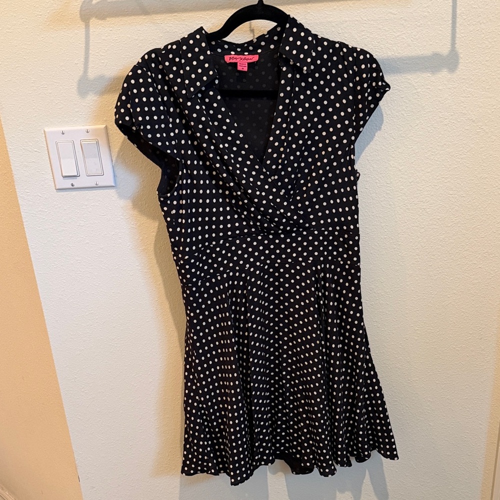 Betsy Johnson Black and White Polka Dot Dress